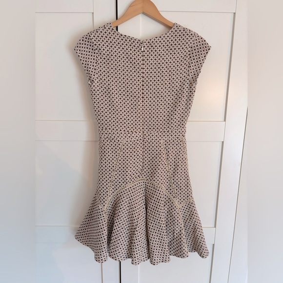Anthropologie San & Soni Cross Stitch Wool Flounce Fit & Flare Dress Size XS - Picture 7 of 8